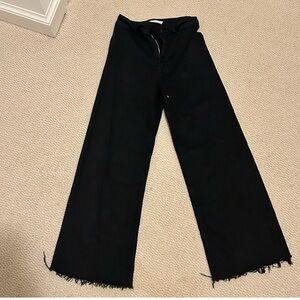 Zara Black Flare Wide-Leg Jeans